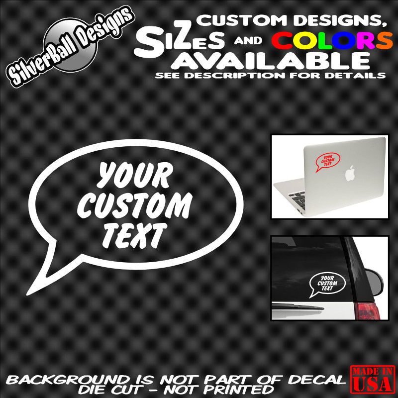 Speech Bubble Cloud – Custom Vinyl sticker Car Truck Window Your Own Text Logo