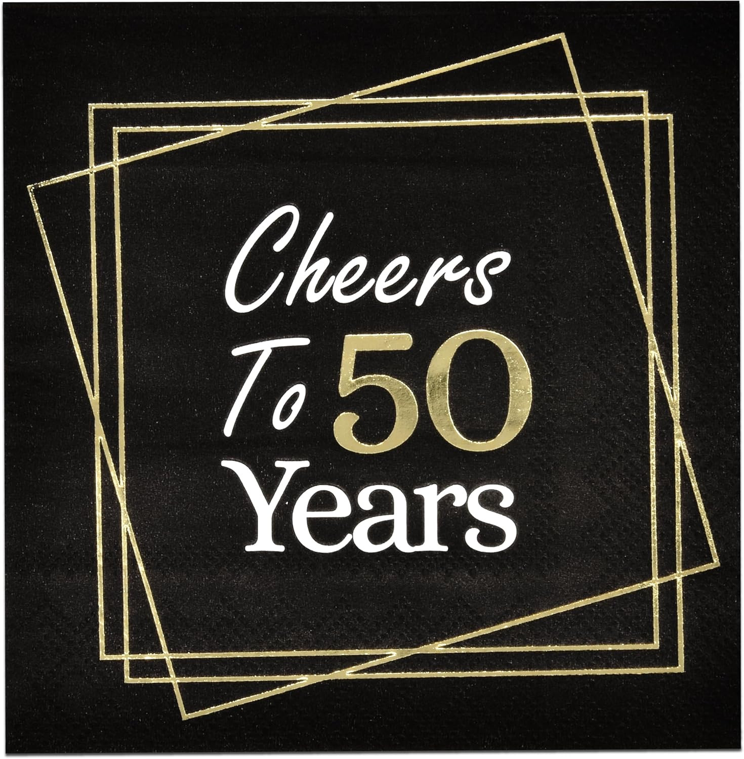 50Th Anniversary Birthday Napkins Cheers to 50 Years 100 Count Cocktail Beverage