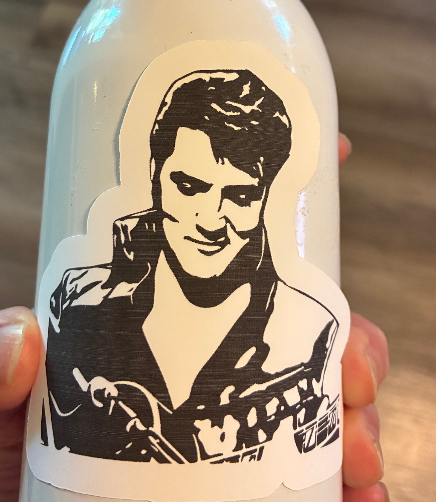 Elivs Presley Large 3 1/2 inch Vinyl, Water Resistant Sticker laptop waterbottle