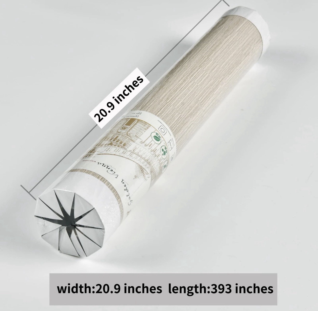 Beige Wallpaper Peel and Stick 20.9”X 393” Fabric Contact Paper Y63802