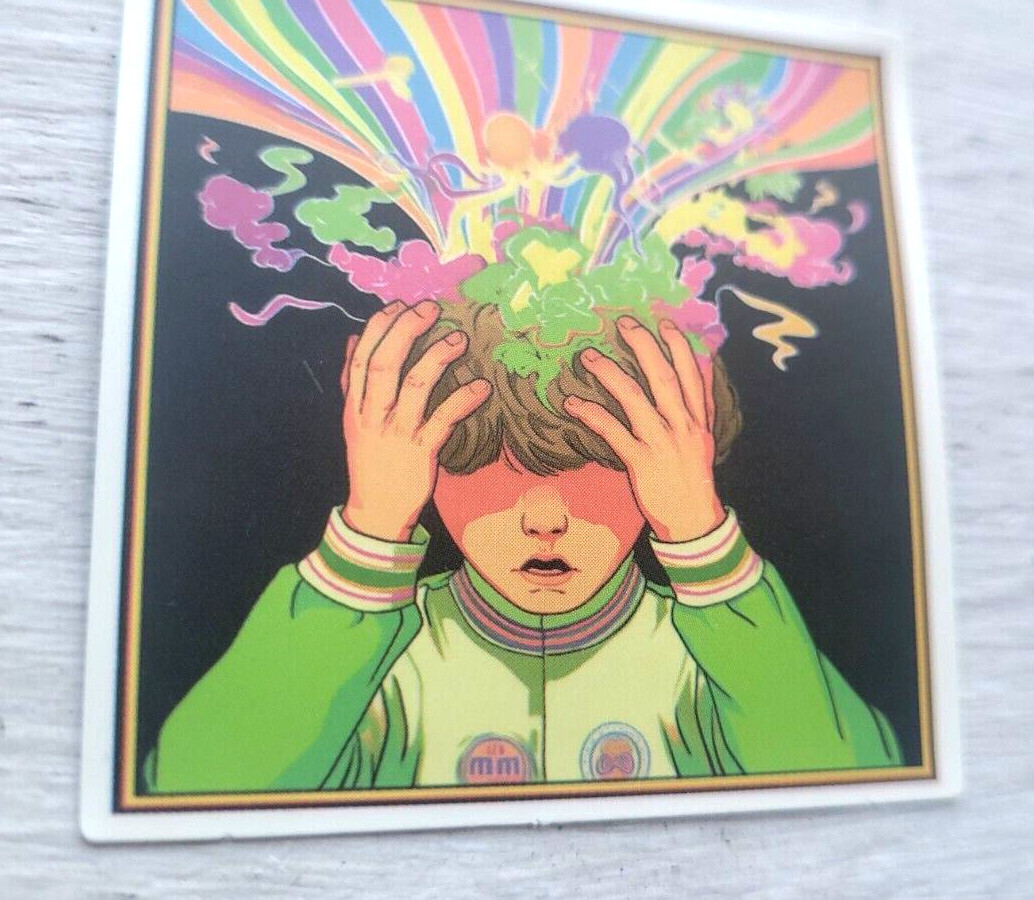 Haunted Active Spirit Creepy Crazy Boy Going Mad Mind Rainbow Sticker 1 Pc