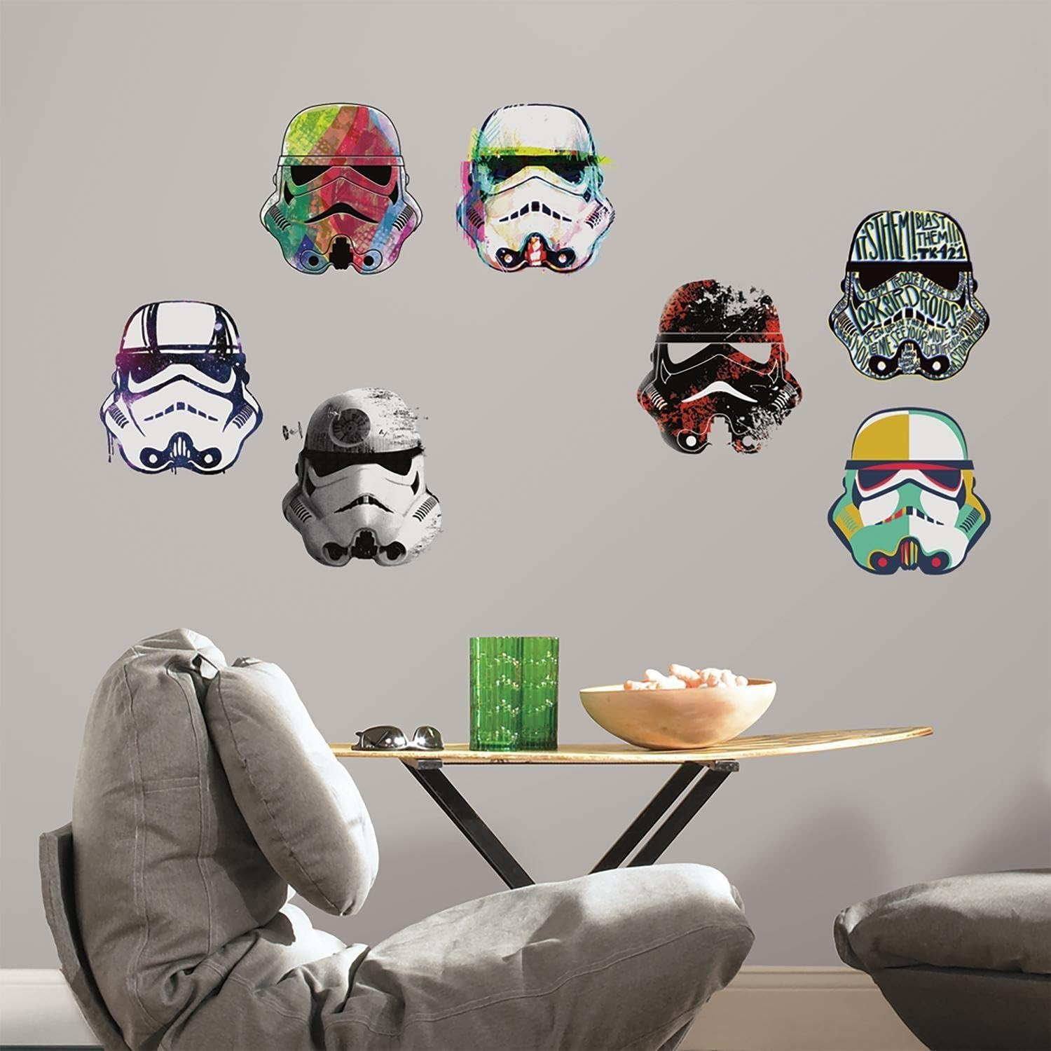 Star Wars Artistic Storm Trooper Heads Peel and Stick Wall Decals, Vinyl