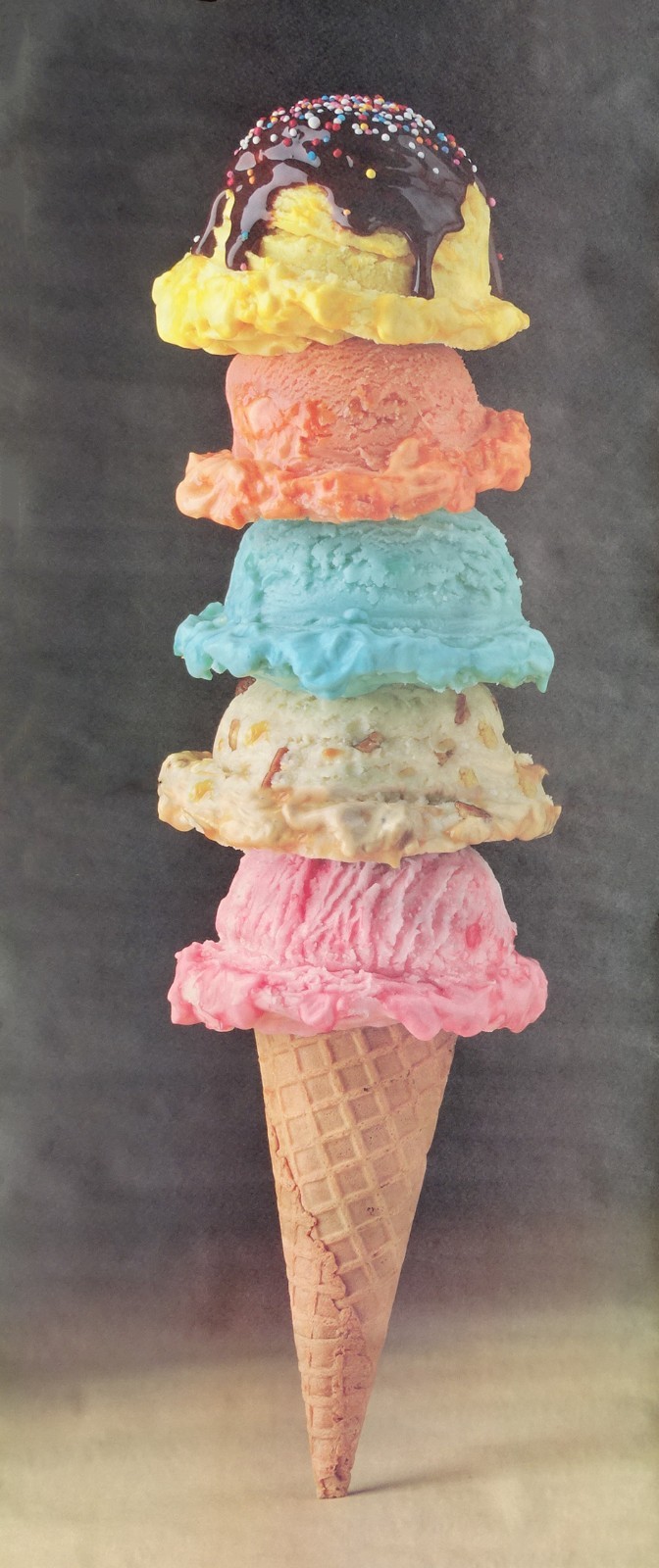 Food Challenge GIANT 5 Scoop Ice Cream Photo Door Wall Mural Poster 82.5” X 34”