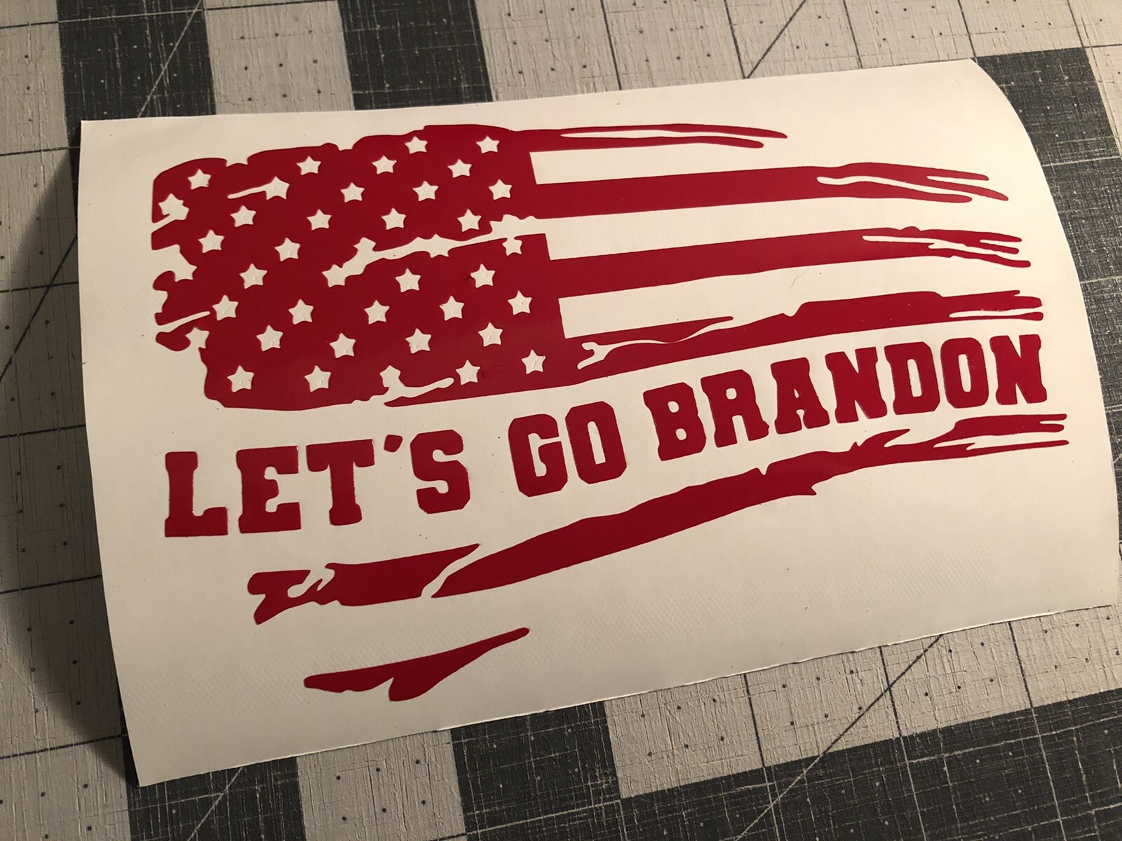 Vinyl Decal for Window – Let's Go Brandon Flag (Various Colors/ Sizes)