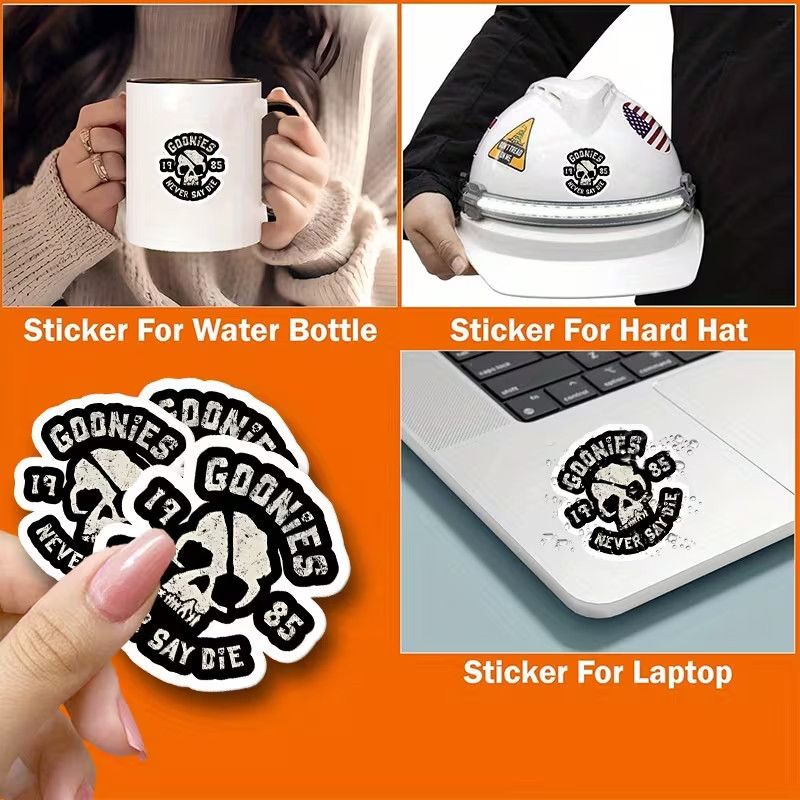 Goonies Never Say Die 3-Inch Waterproof Outdoor Sticker – Skull & Crossed Swords