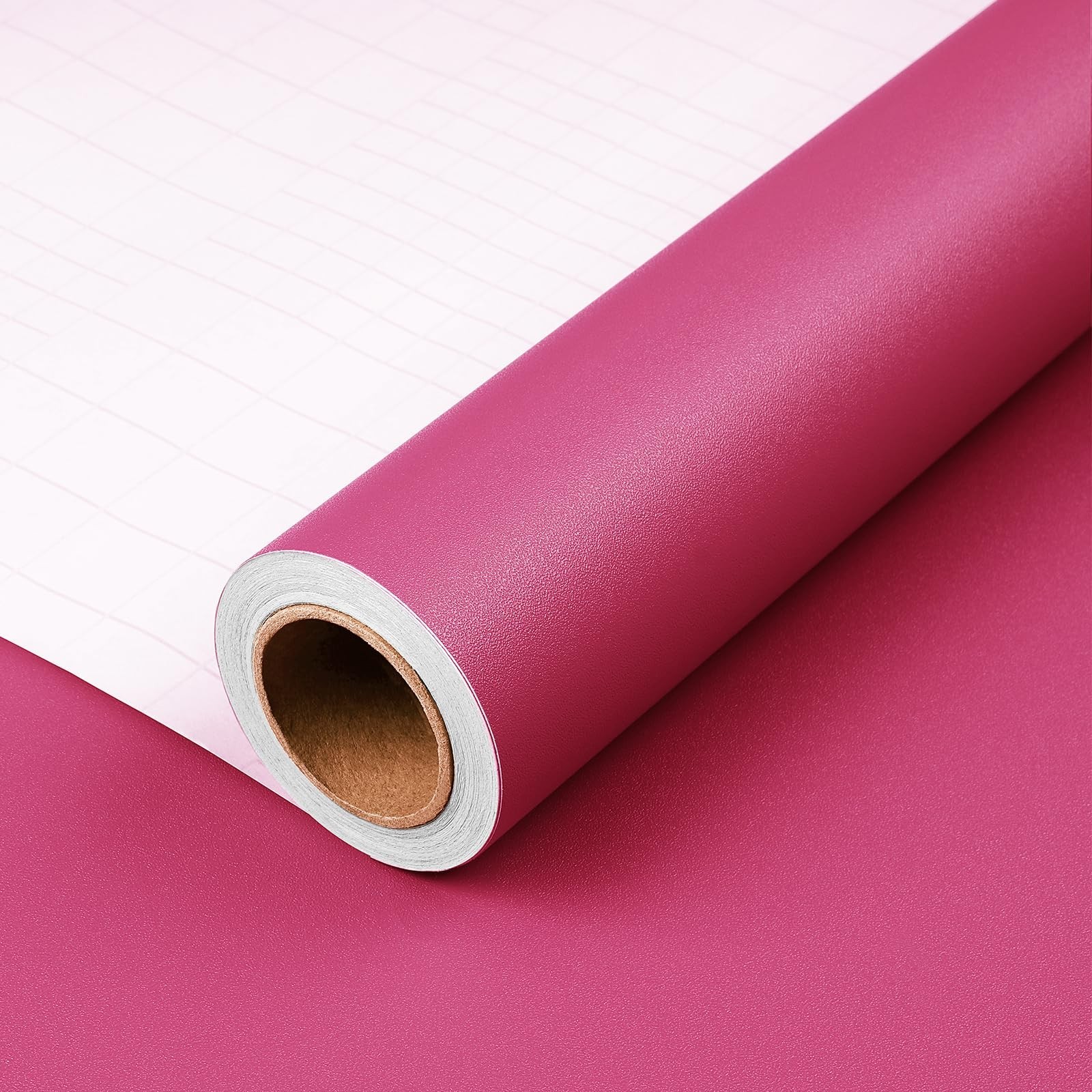 Hot Pink Wallpaper Peel and Stick Matte Solid Pink Contact Paper for Walls Ca…