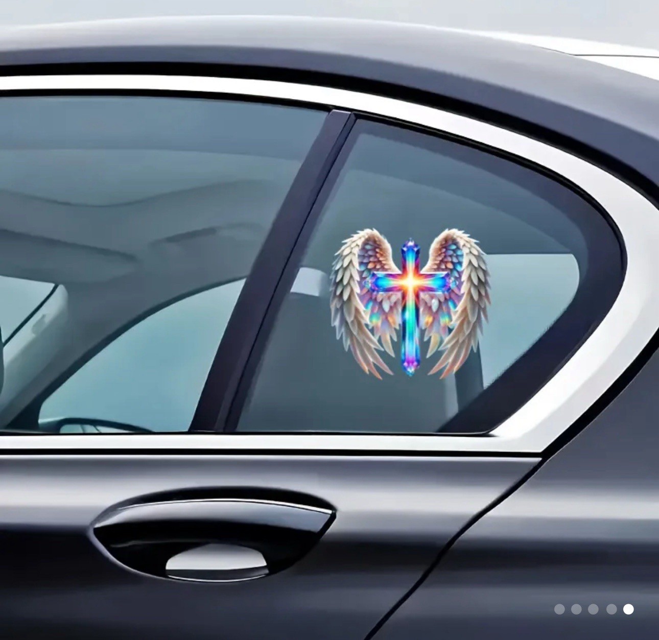 LED PRISM Cross Wings Vinyl Decal Sticker 6” Inch Christian Religious God Jesus