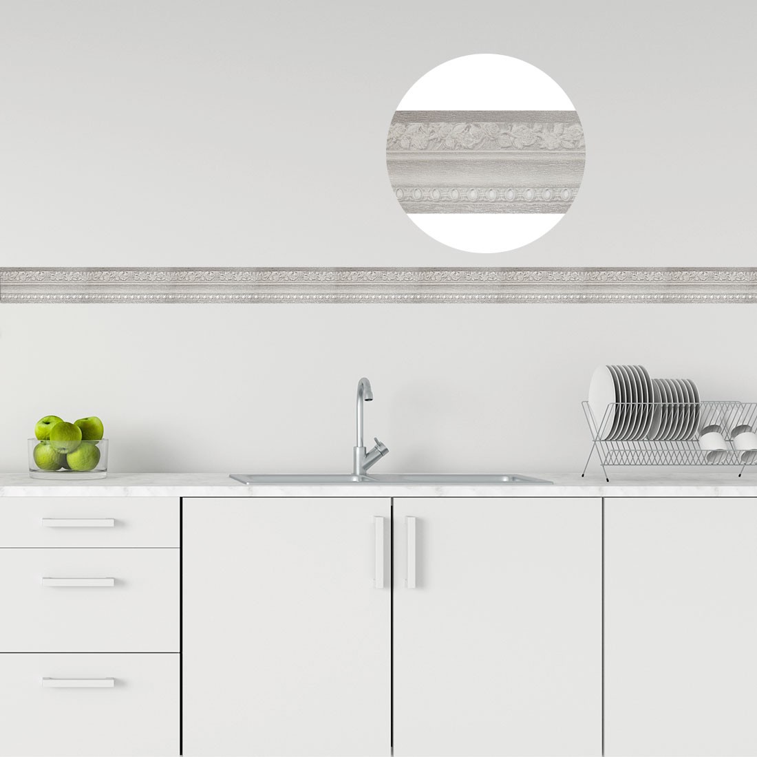 Wall Paper Border Self Sticker European Pattern for Kitchen Bedroom Window Decor