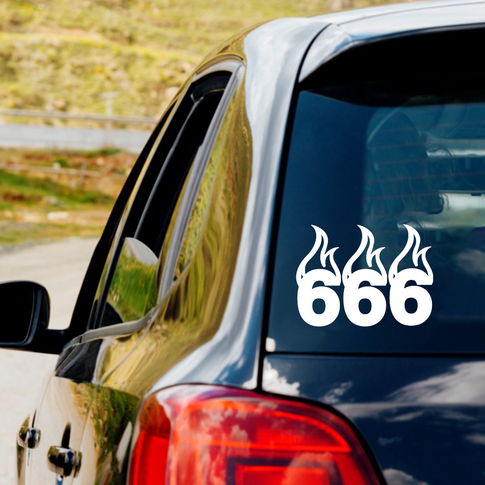 666 flames devil evil Vinyl Decal Sticker Car Truck laptop Goth