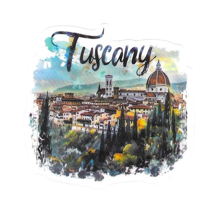 Italy Tuscany Florence Duomo Cypress Die Cut Clear European Vinyl Sticker