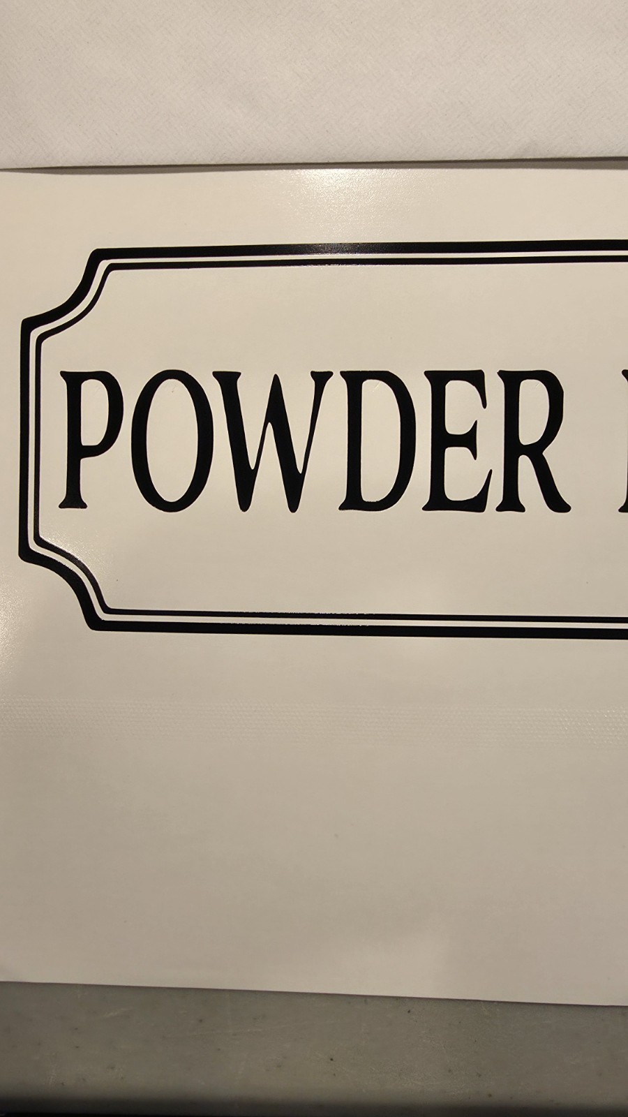 Powder Room Sticker, Vinyl Decal Bathroom Sticker Makeup, Door Sticker
