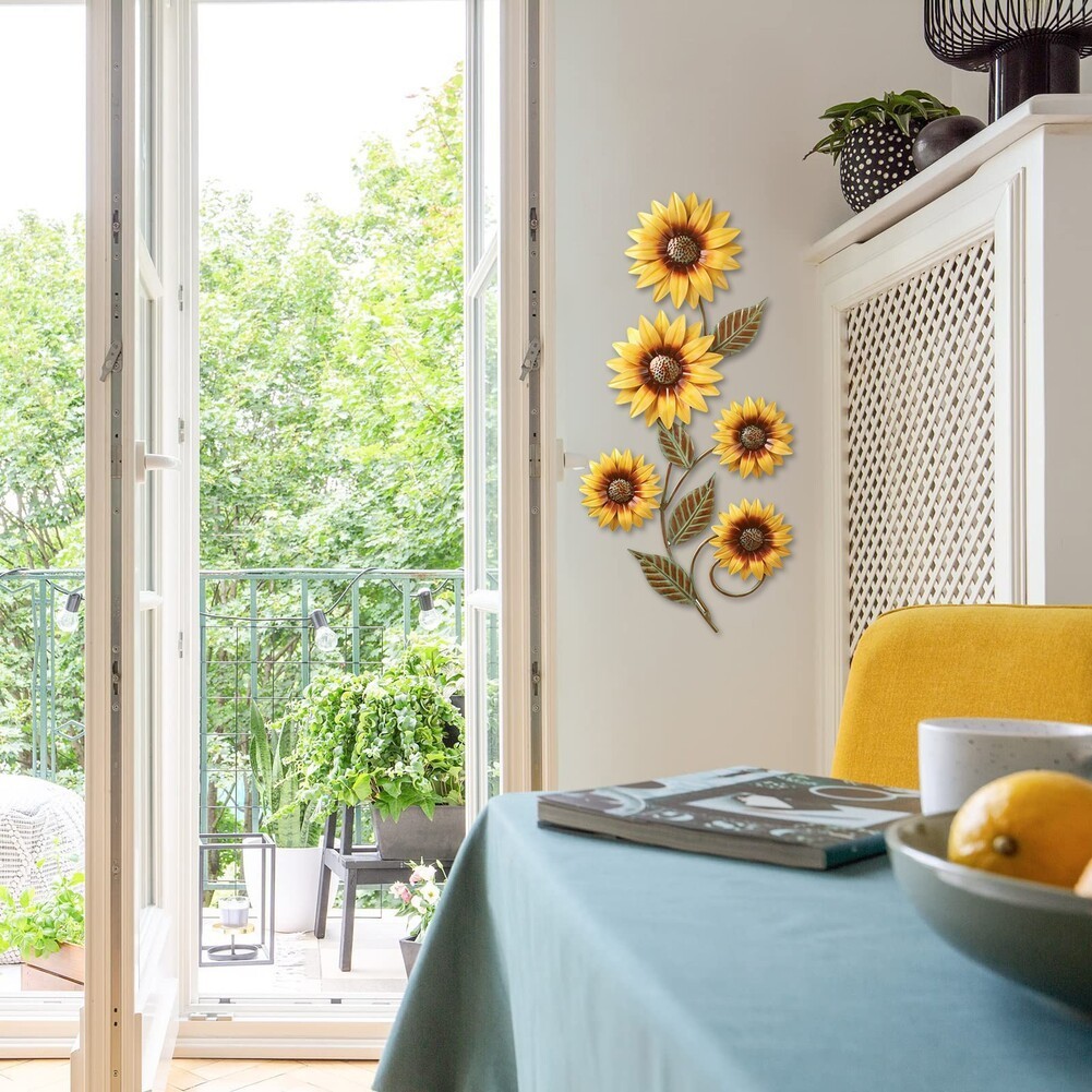 Decorative Sunflower Wall Art 11 8 Inches for Indoor and Outdoor Spaces
