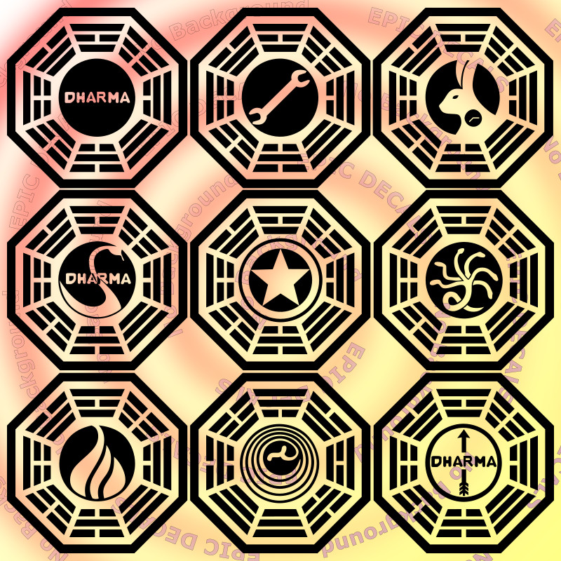 Assorted Lost Dharma Initiative Decal / Sticker Window Car Truck Laptop Computer