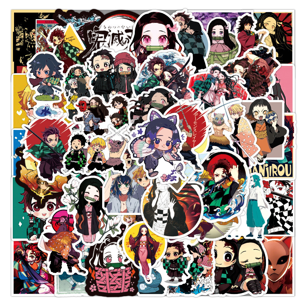 100Pcs Demon Slayer Anime Sticker for Teens Girl Water Bottles Waterproof