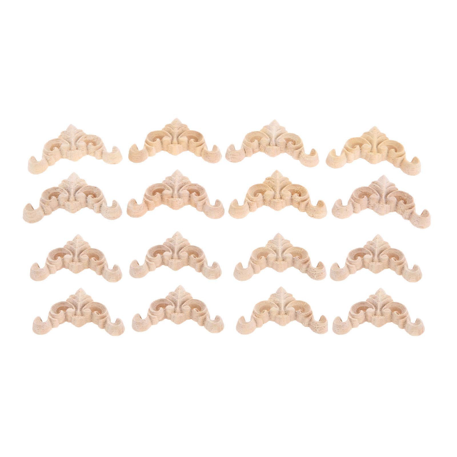 16Pcs Furniture Onlay Applique Frame for Home, 4x4cm/1.57"x1.57", Unpainted W…