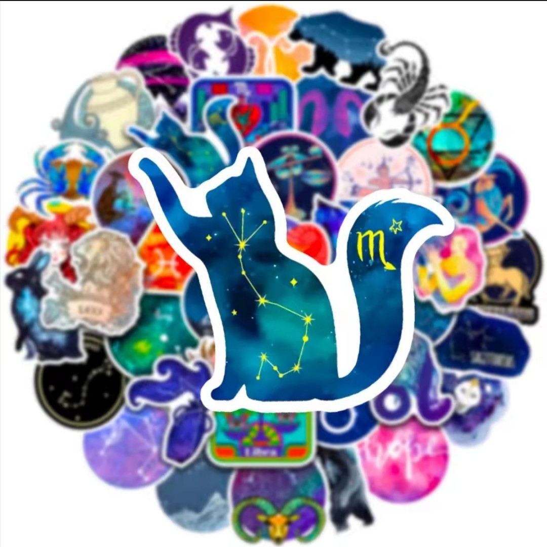 10 PCS Zodiac Constellations Galaxy Astrology Astronomy Stickers BRAND NEW