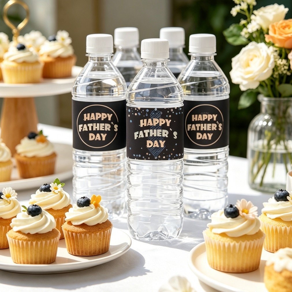 For Father Day Celebration Father Day Bottle Stickers Bright Vibrant Colors