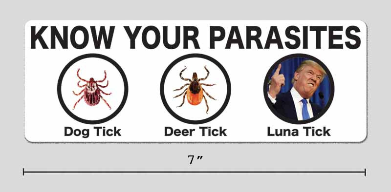 Know Your Parasites Funny Anti-Trump 7" Vinyl Sticker