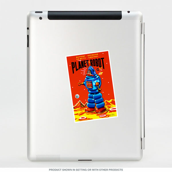 Planet Robot Vinyl Sticker Vintage Style Robby Toy Bumper Laptop Decal 3 x 4.6