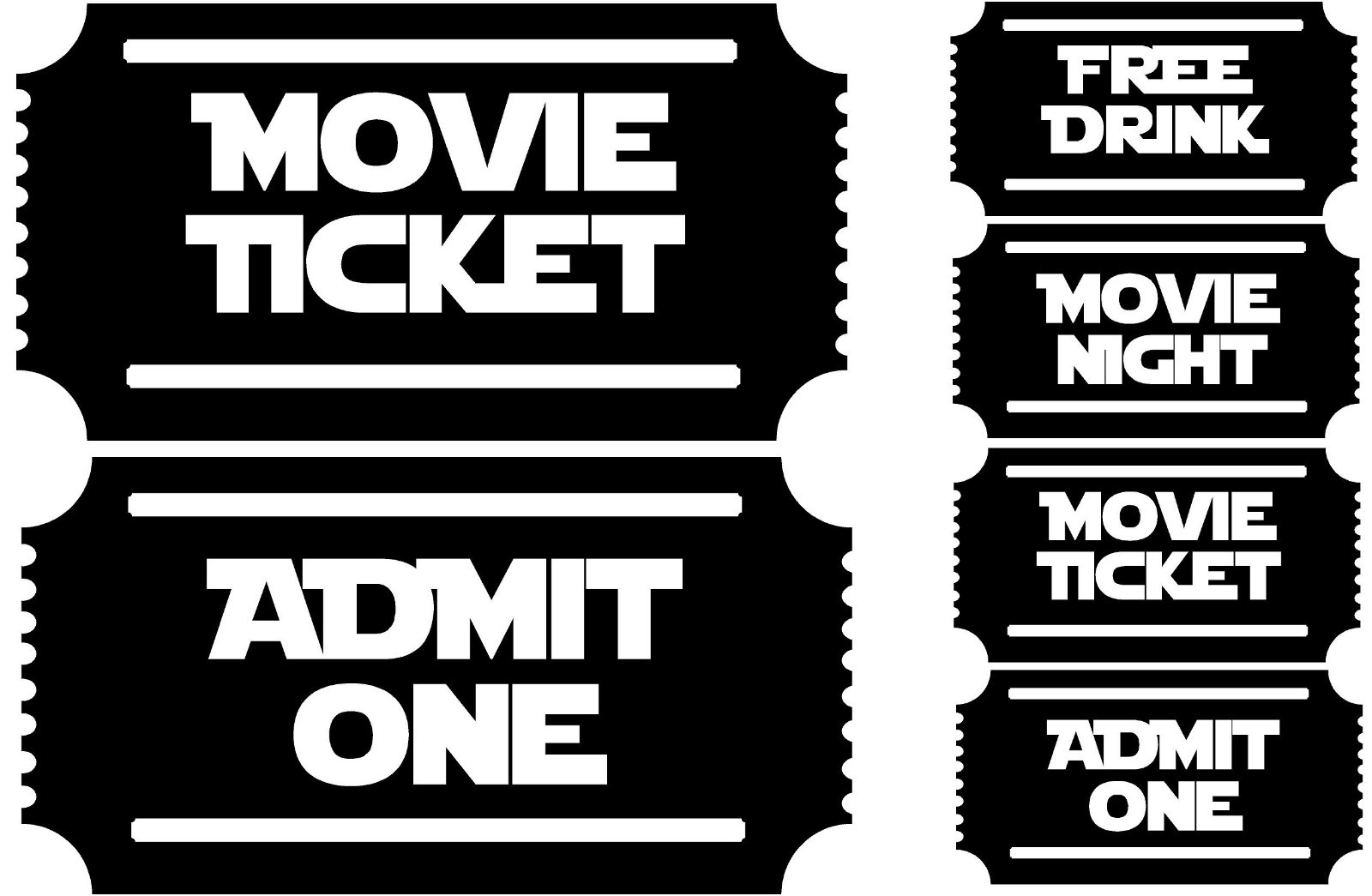 2 or 4 movie tickets new wall art mural theater room projector cinema decals
