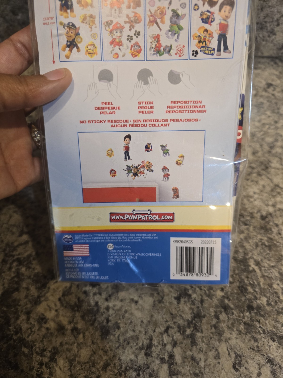 New Paw Patrol – Just Yelp For Help Peel/Stick – 37 Decals Wall Decor No Residue
