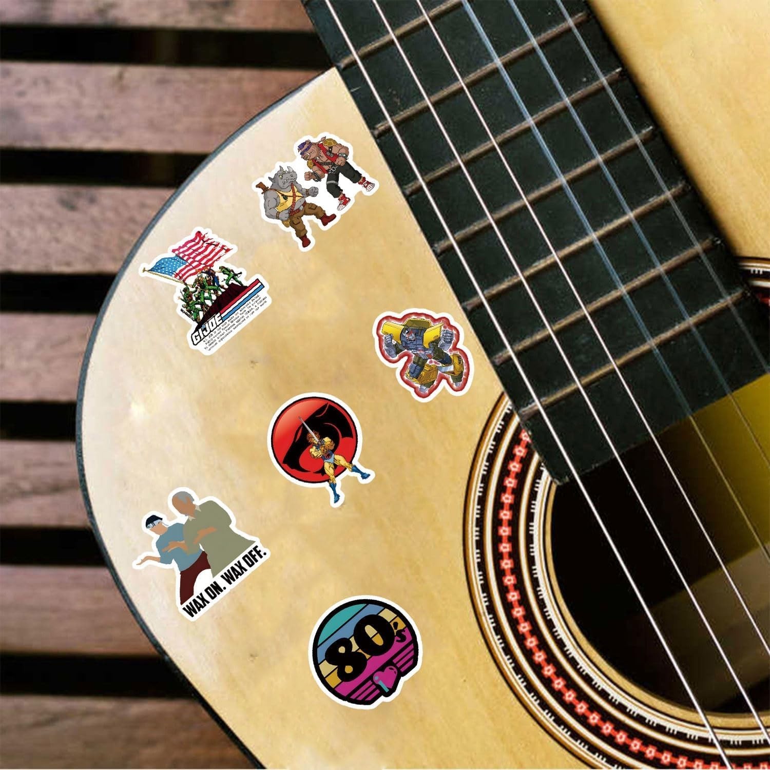 80s Cartoon Stickers Pack – 63 Vinyl Decals for Kids and Teens' Decor