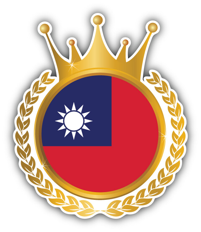 Taiwan Flag Crown Frame Car Bumper Sticker Decal
