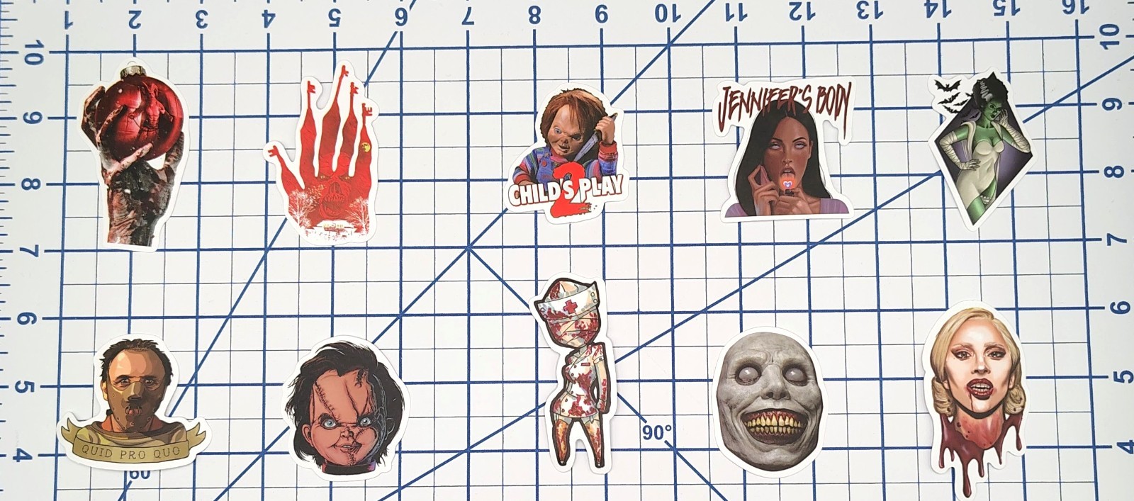100 Pack Classic Slasher Movie Stickers Creepy Goth Halloween Vinyl Decal Lot
