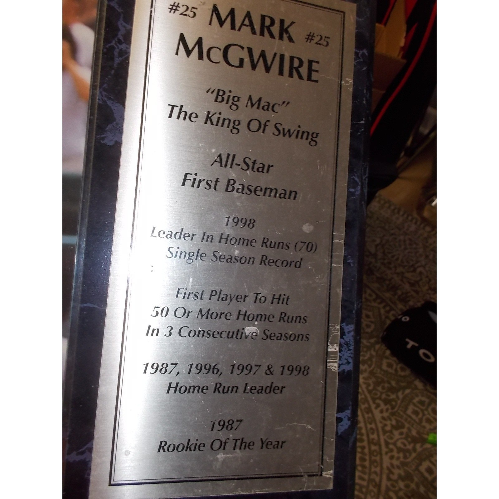Mark McGwire St Louis Cardinals 70 Home Run 1998 Record Commemorative 12×10