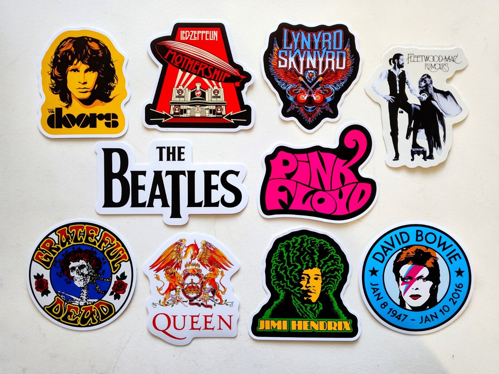 Classic Rock Vinyl Sticker Lot (10 Stickers) SET 7 metal roll vintage punk pop