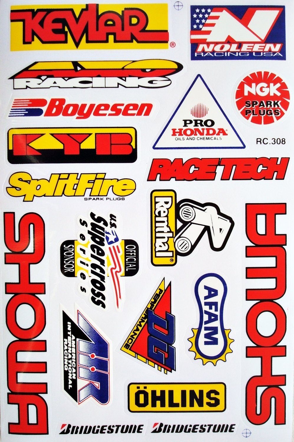 Dirt Bike Supercross ATV Vinyl Decals – Set of 6 Stickers D6015
