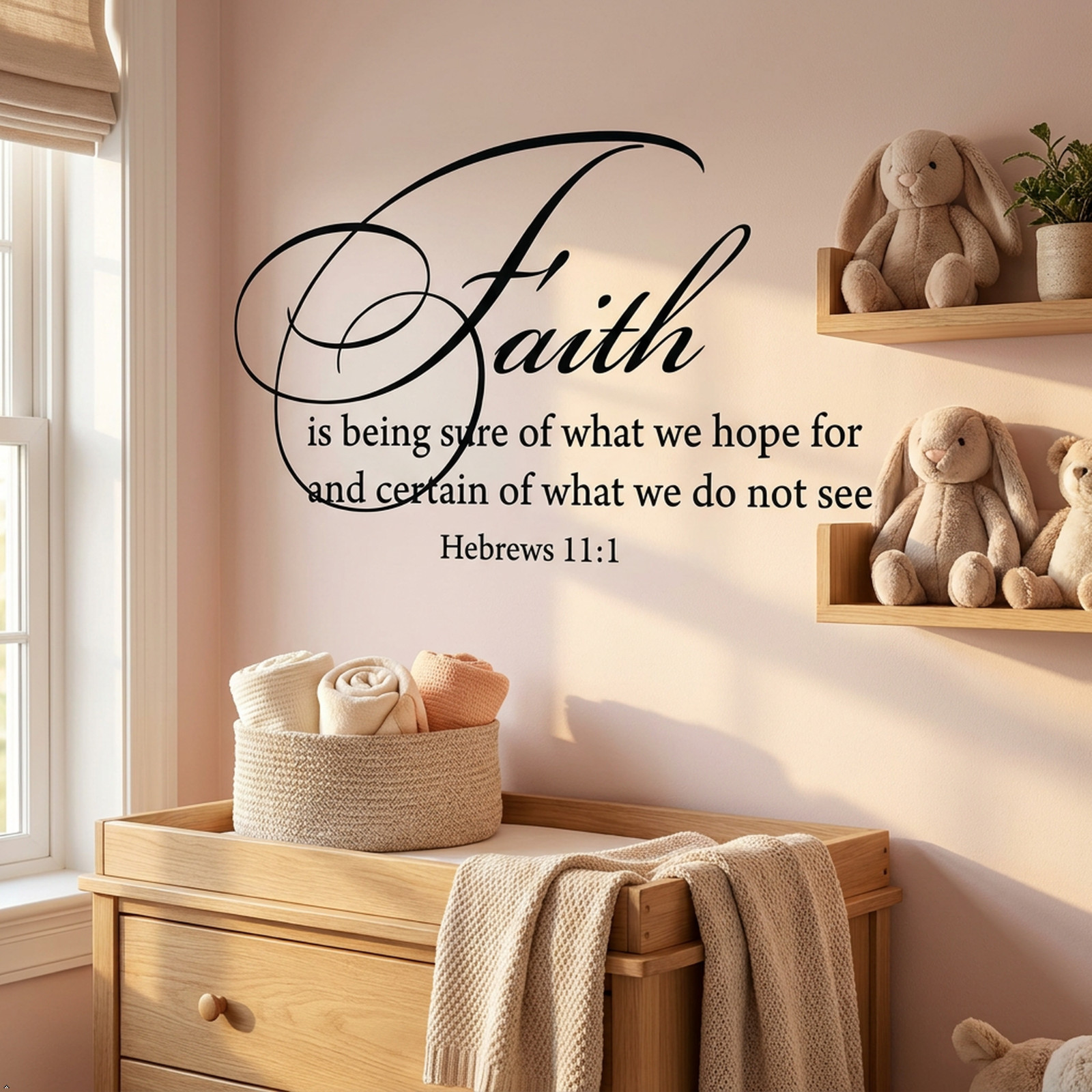 Hebrews 11:1 Faith Wall Decal Inspirational Bible Verse Vinyl Sticker for Home