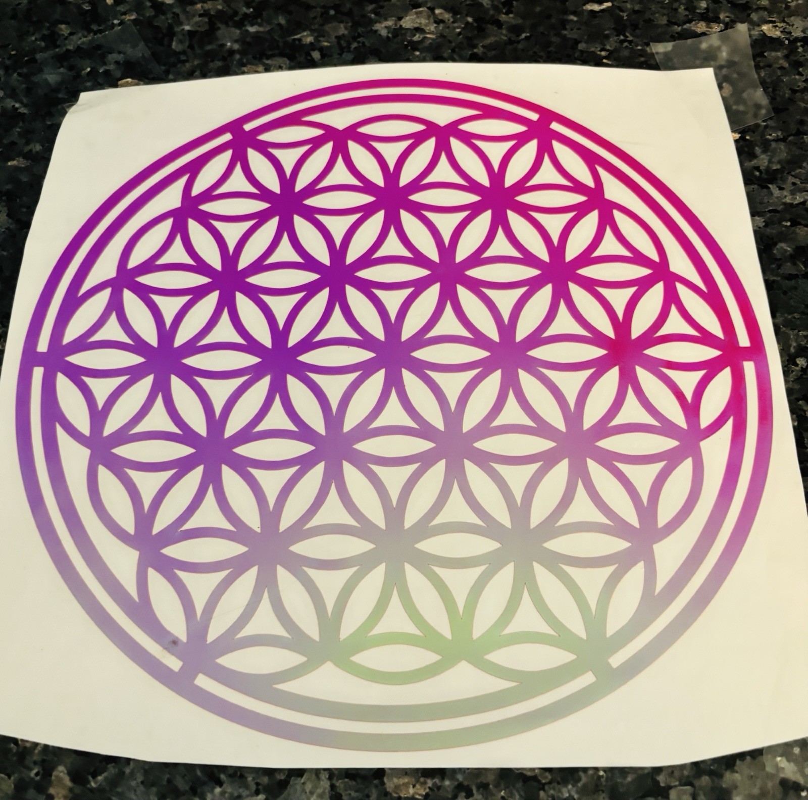 Sacred Geometry Flower of Life Vinyl Decal (11X11) Holographic Car Laptop