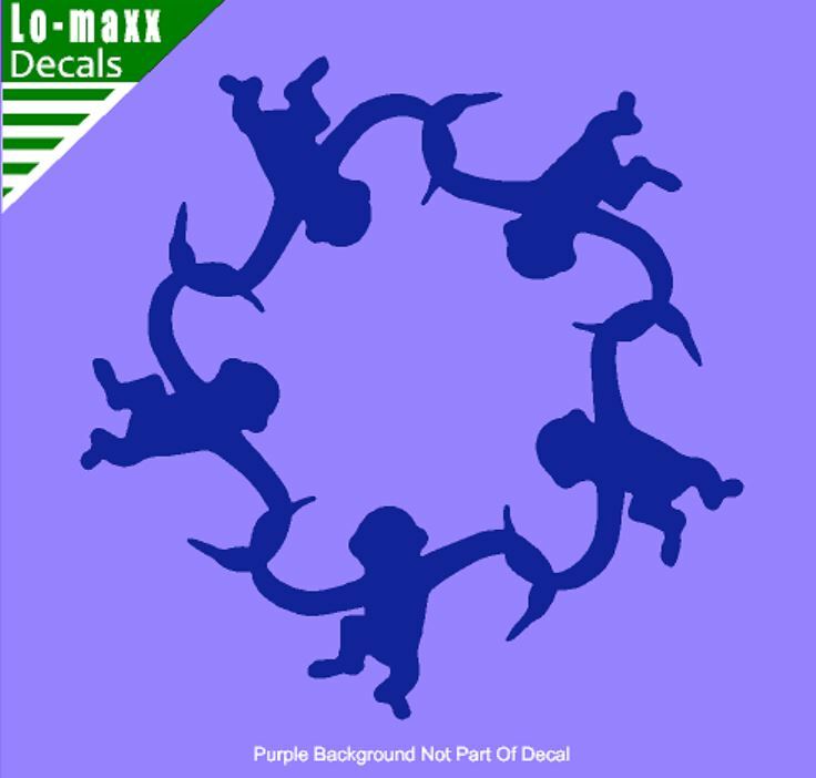 Barrel Of Monkeys Circle Novelty Popular Characters Quality Die Cut Vinyl Decal