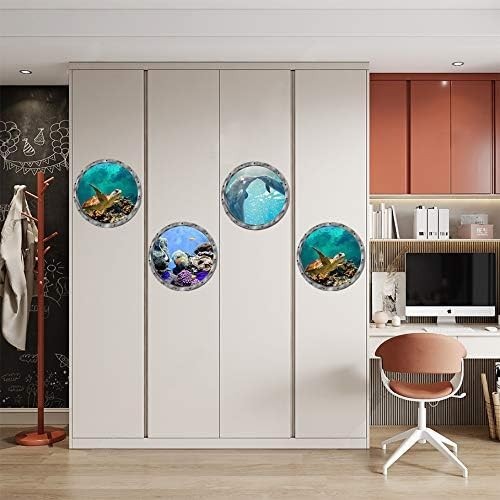 Light Blue Ocean-Themed Wall Decals – Waterproof & Removable Stickers