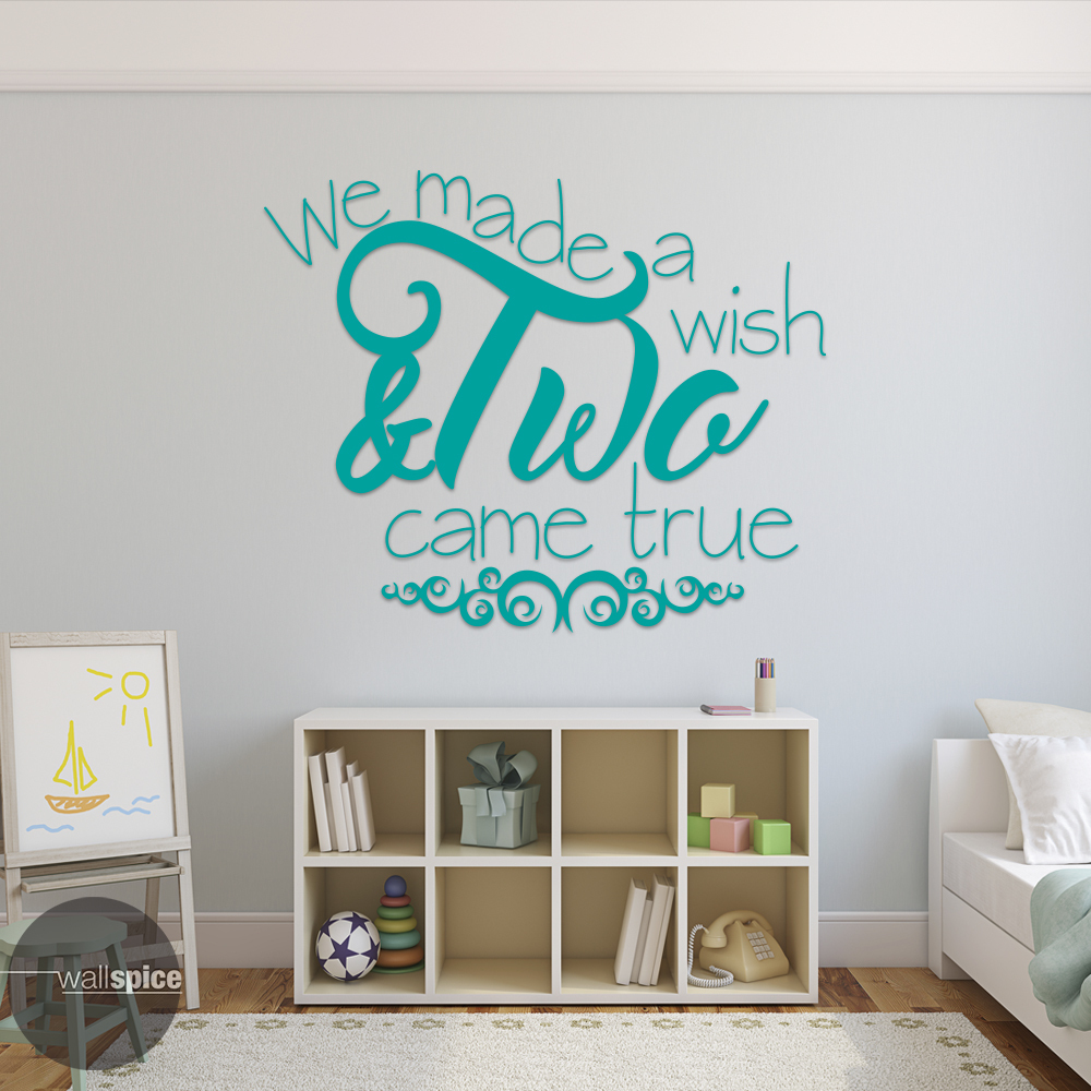 We made a Wish and Two came True Vinyl Wall Decal Sticker