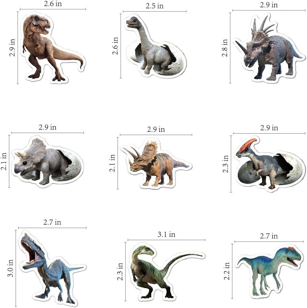 100pcs Jurassic Dinosaur Stickers for Kids Waterproof Vinyl Dino Colorful