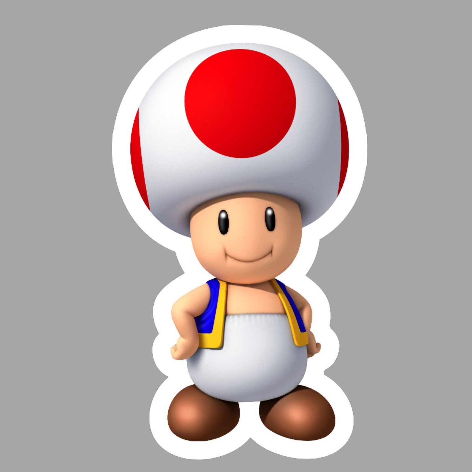 Toad, Super Mario, Nintendo, Fun Adorable Glossy Vinyl sticker, Decal