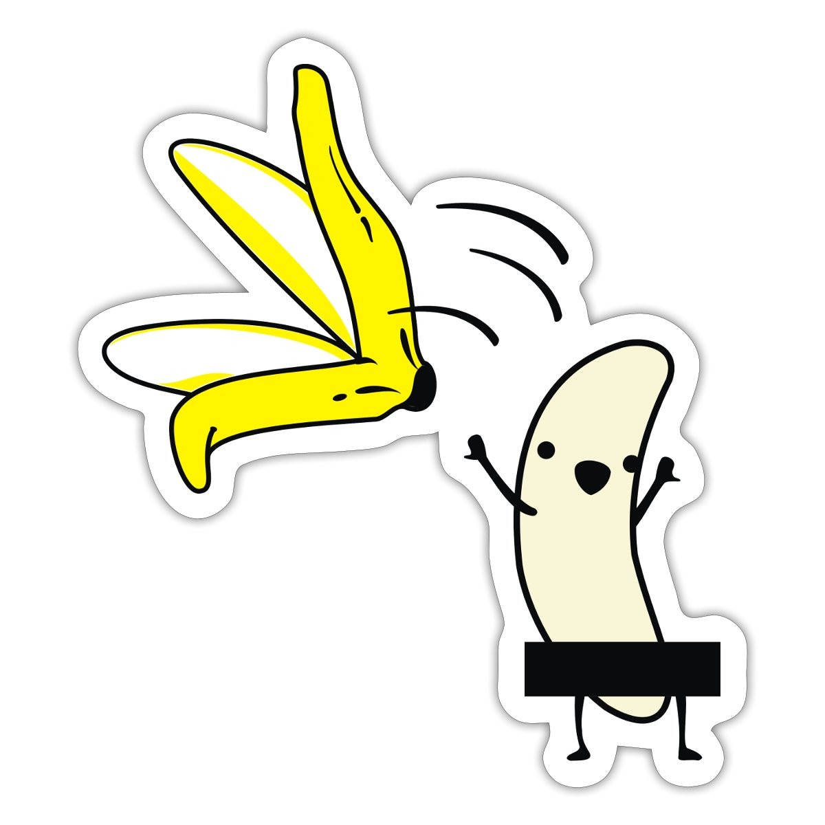 Naked Banana Striptease Censored Sticker, max. 4 x 4"