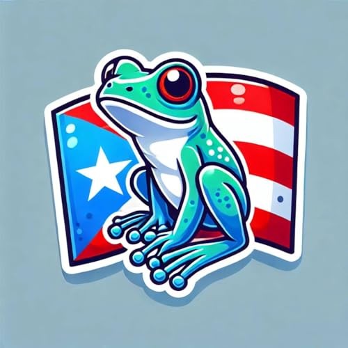Puerto Rico Coqui Frog Vinyl Sticker Decal – 4 Inches – Waterproof & Durable – 1
