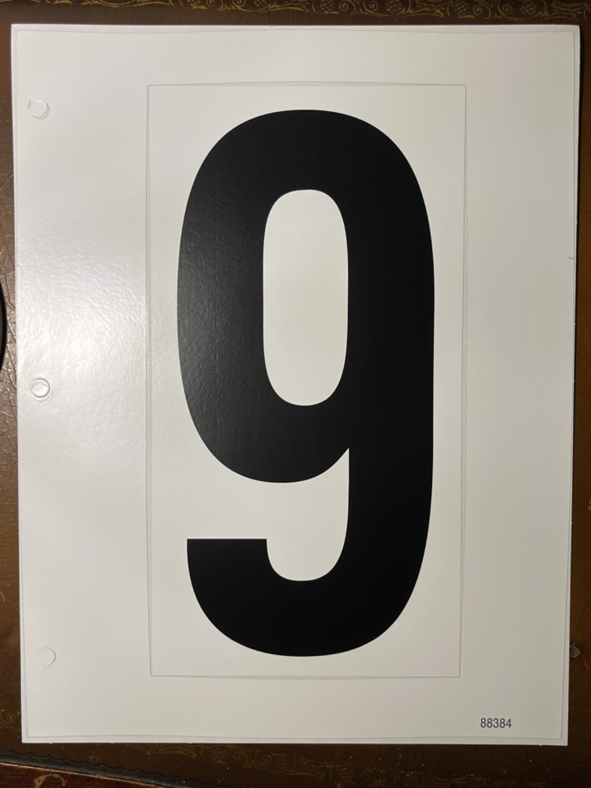 #6 #9 Vinyl Number Sticker Large 9" x 5" black on white for outdoor