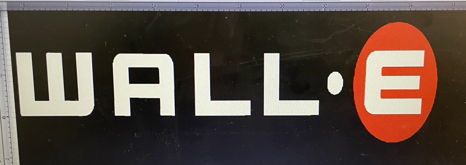 WALL.E Vinyl 20” Sticker White Shown on a Black Background
