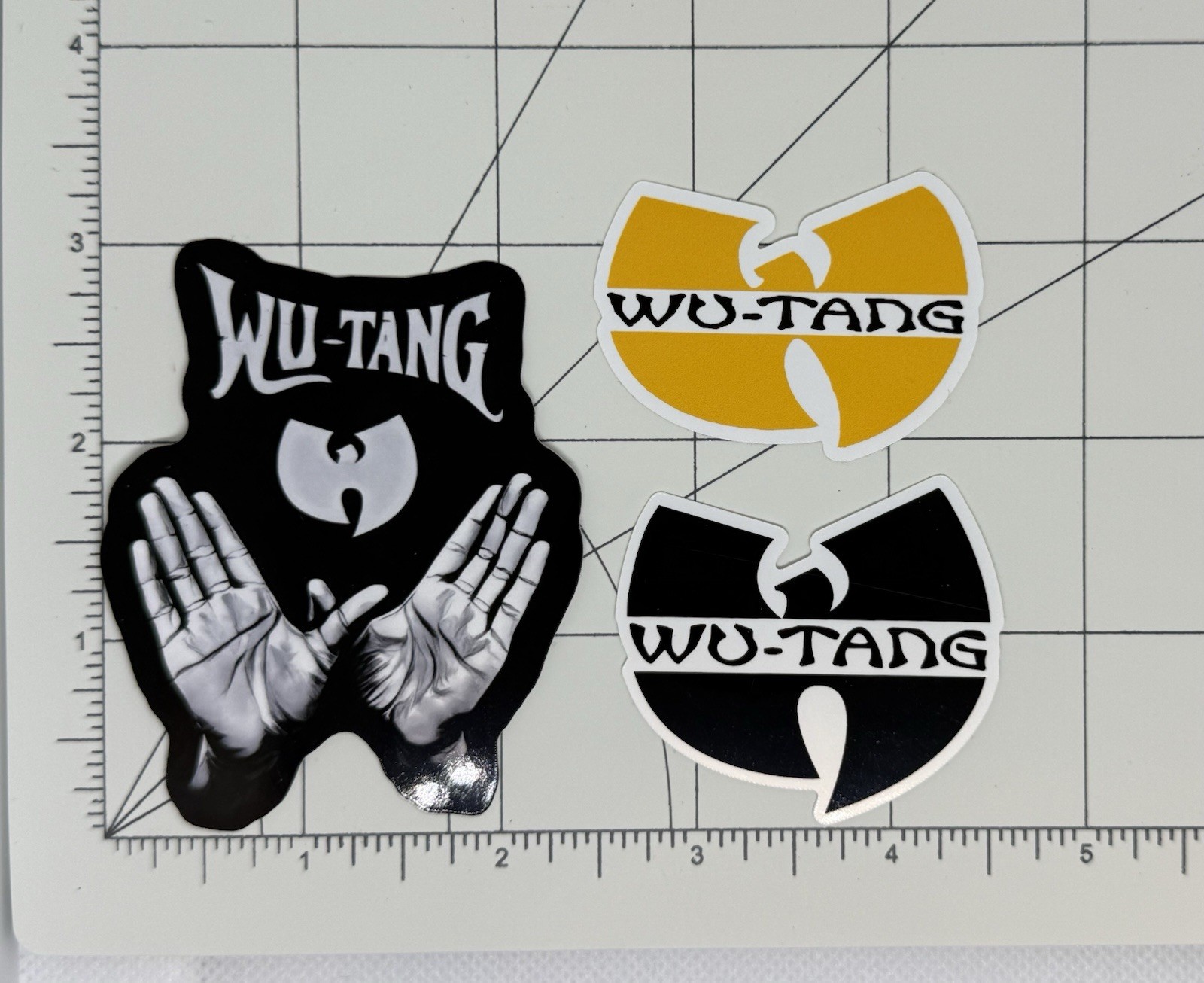 Wu Tang Clan Stickers Hands And Logo 3 Sticker Lot 3”