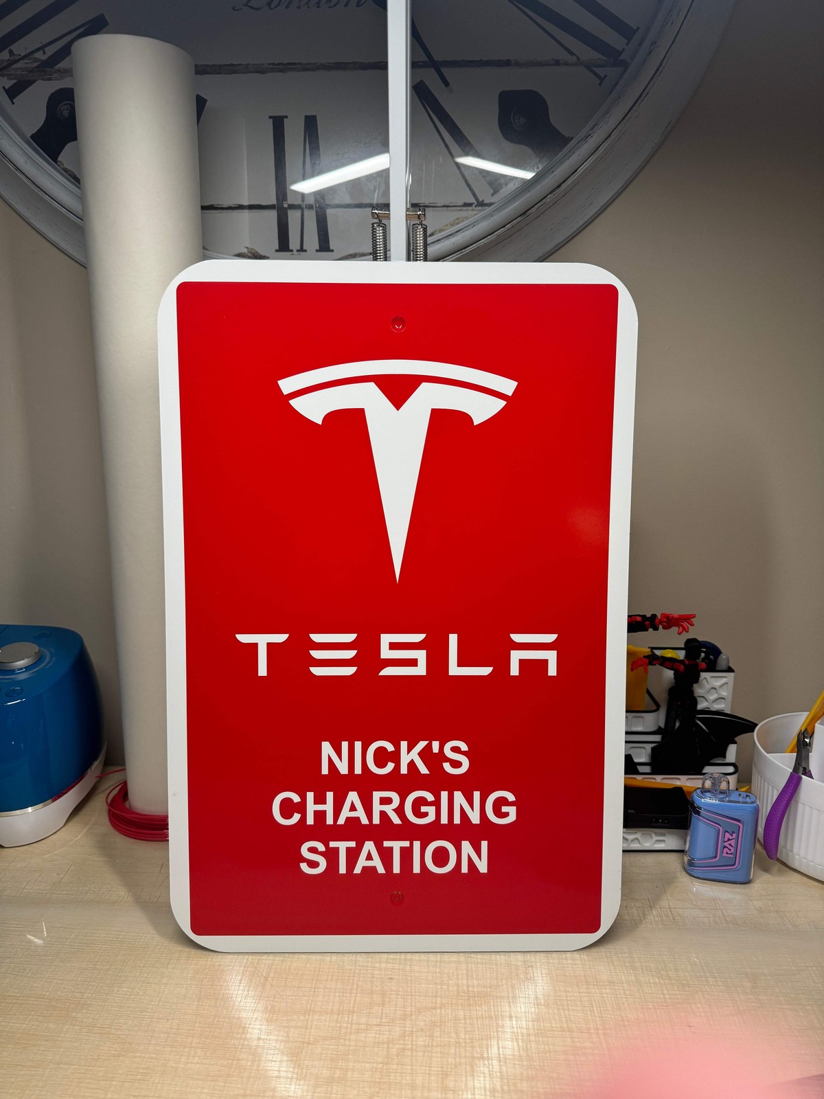 Tesla Charging Sign Wall Connector Home Mobile Charger Model 3 S X Y
