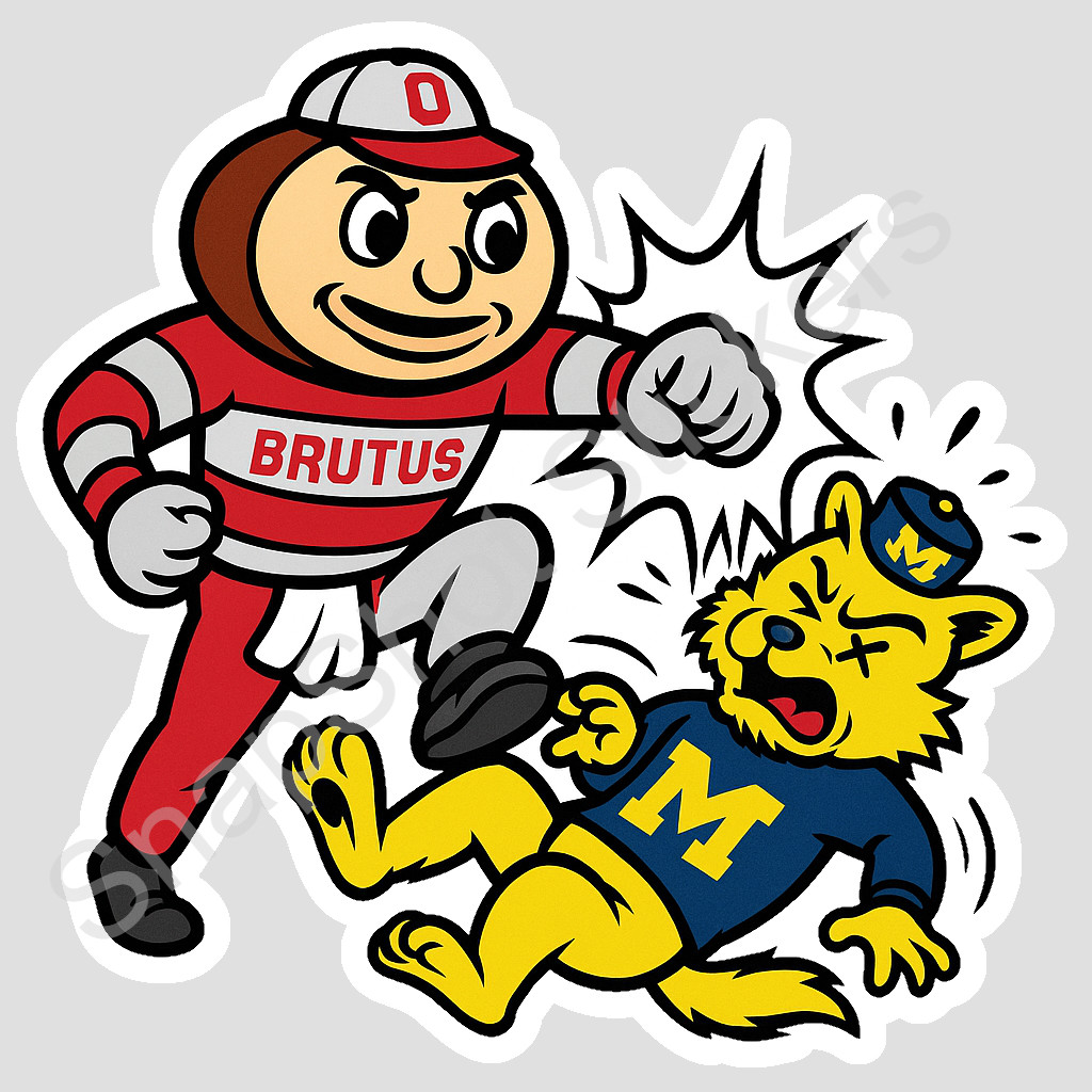 Weather Resistant Vinyl Sticker/Decal – Ohio State Michigan Football Rivalry 02