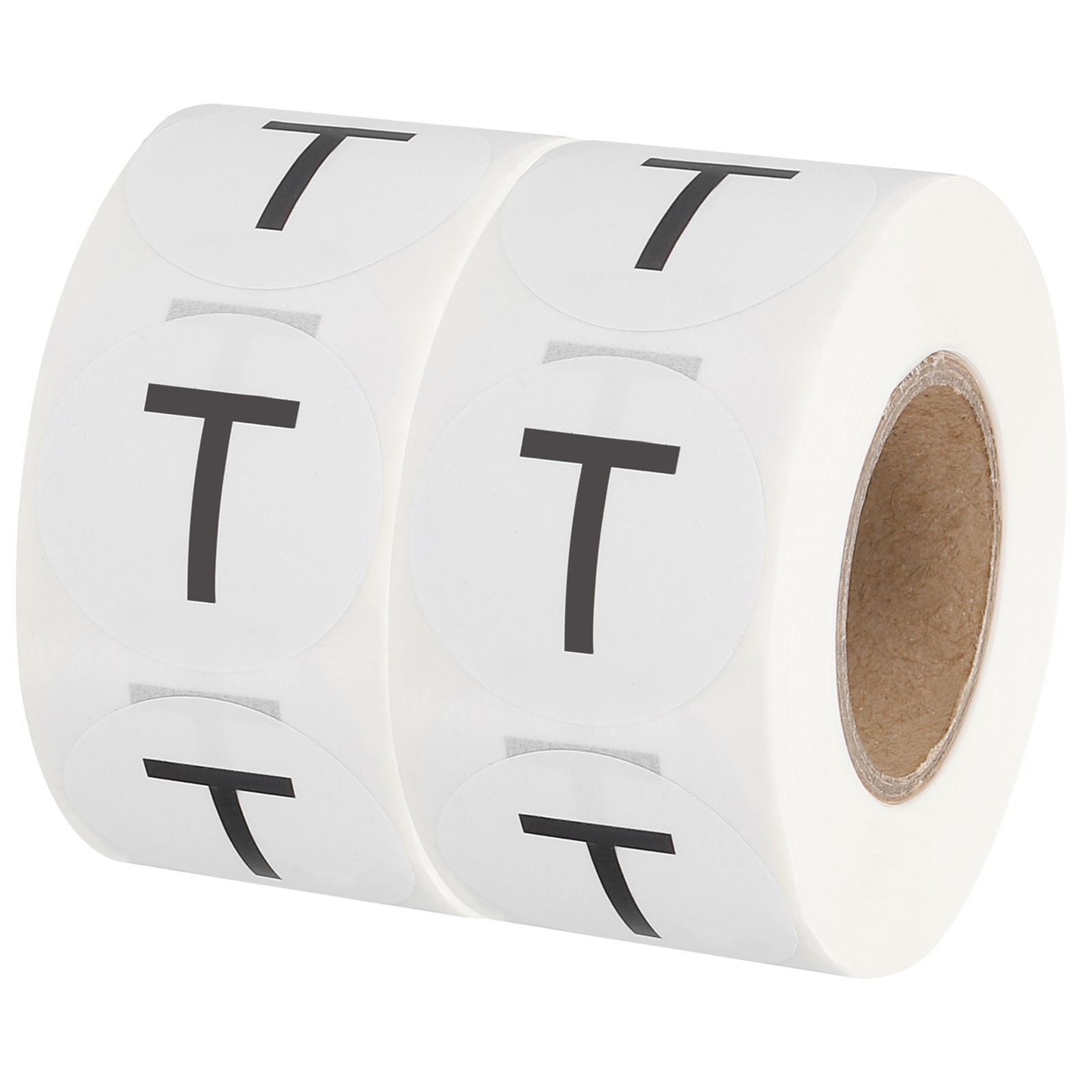 Letter T Inventory Labels, 1 Inch Capital Letter Stickers (2Roll/Total 1000Pcs)
