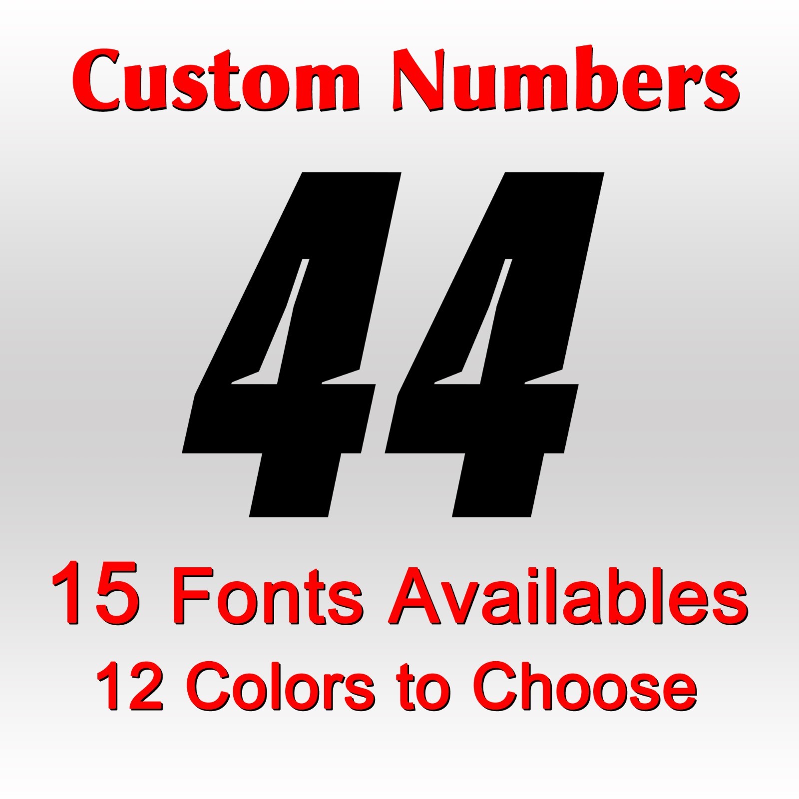 Racing Numbers 2 pack die-cut decal door custom number rally dirt bike or Car