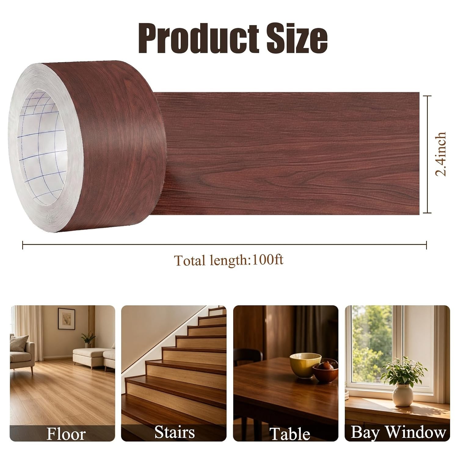 Cherry Wood Grain Repair Tape – Self Adhesive, 2.4"x100ft