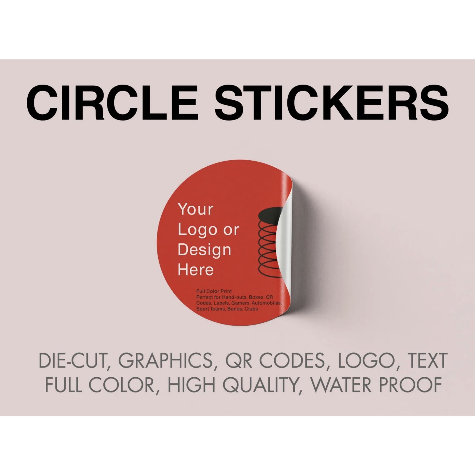 50 1×1 Custom Printed Full Color Outdoor Vinyl Car Bumper Sticker Decal Die Cut