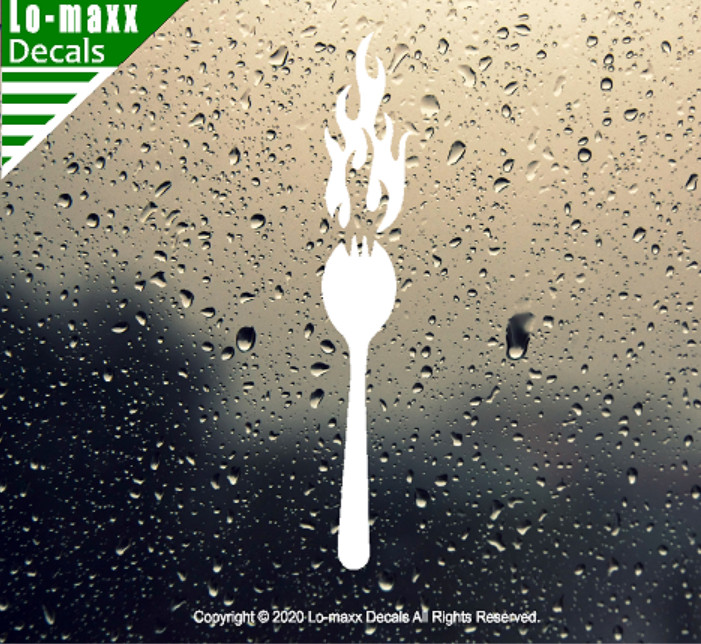 Flaming Spork Original Art High Quality Various Colors Sizes Die Cut Vinyl Decal